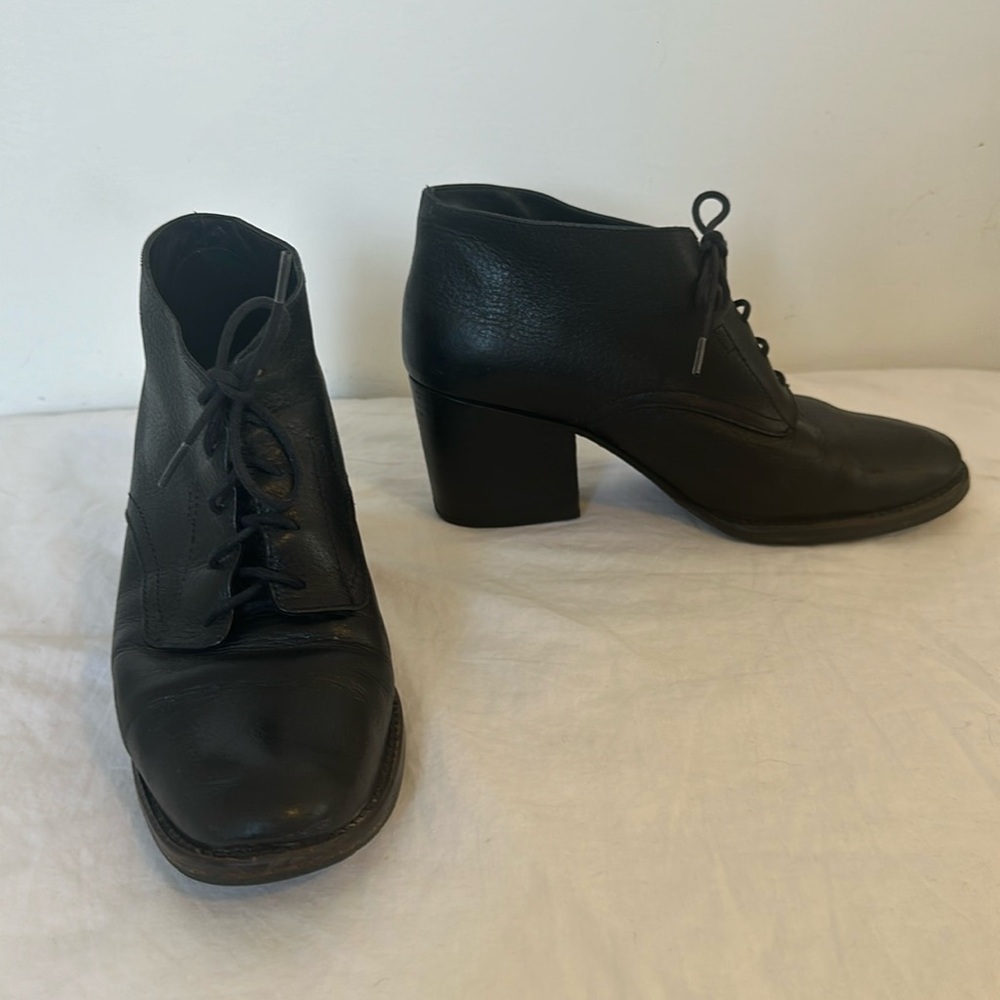 Rachel comey Ibex black pebbled leather oxford ankle boot. healed bootie. Sz 7